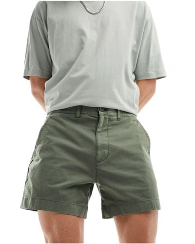 Abercrombie & Fitch 5in Flat Front Chino Shorts - Grey