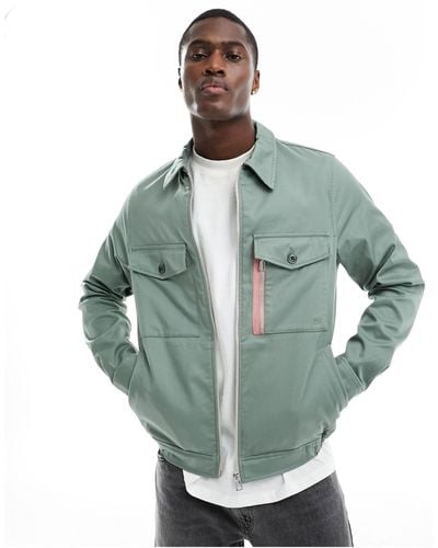 PS by Paul Smith Tape Pocket Detail Workwear Jacket - Green