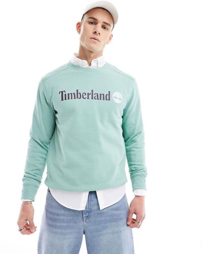 Timberland Large Script Logo Sweatshirt - Blue