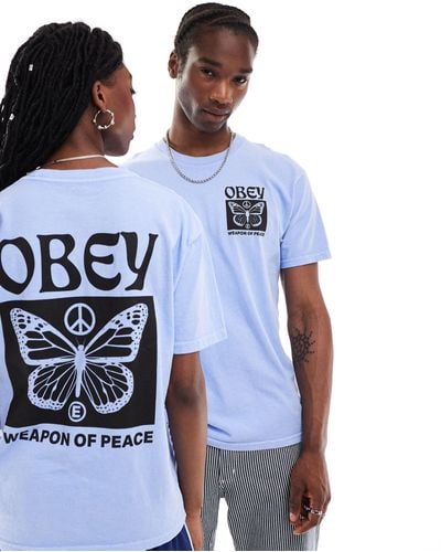 Obey Unisex Weapon Of Peace Graphic T-shirt - Blue