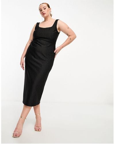 Pinstripe Quilted Fitted Dress - Women - Ready-to-Wear