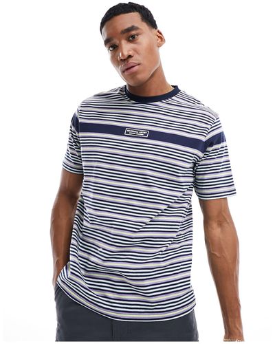 Marshall Artist T-shirt a maniche corte color navy a righe - Blu