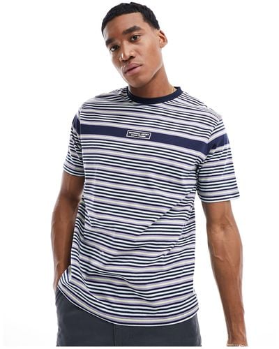 Marshall Artist T-shirt rayé à manches courtes - marine - Bleu