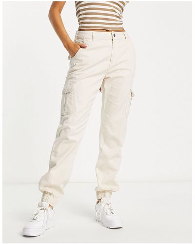 Urban Classics Pantalones color arena utilitarios con detalle - Blanco