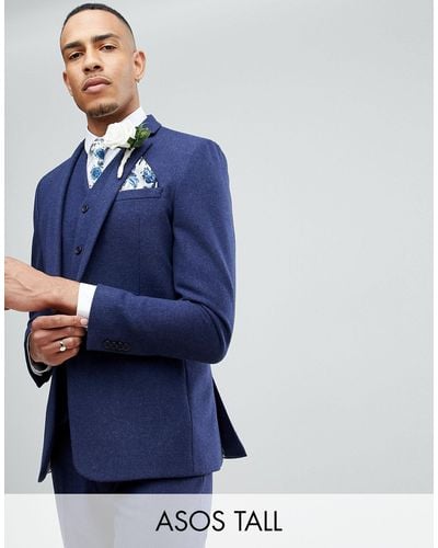ASOS Asos Tall Wedding Skinny Suit Jacket - Blue