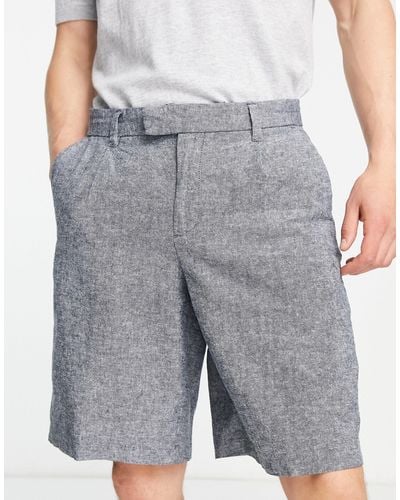 New Look Relaxed Fit Linen Shorts - Grey