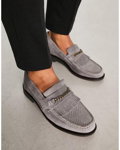 H by Hudson Exclusive Archer Loafers - Gray