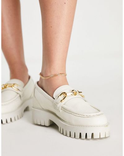ASRA Freya Leather Chunky Flat Shoes - White