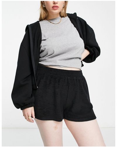Simply Be Towelling Co-ord Beach Short - Black