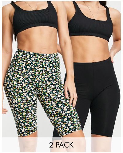 ONLY Exclusive 2 Pack legging Shorts - Black