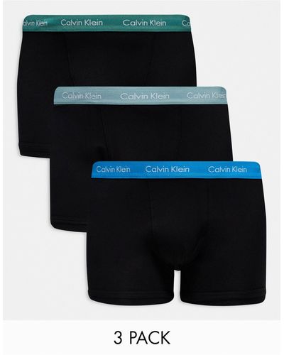 Calvin Klein Plus – 3er-pack elastische baumwoll-unterhosen - Schwarz