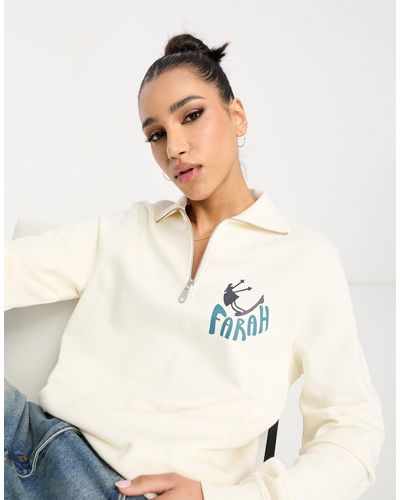 Farah Hoffman – sweatshirt mit boyfriend-passform - Natur