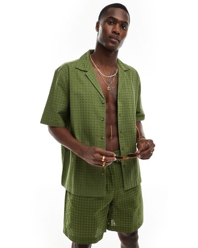 ASOS – locker geschnittenes, kurzärmliges hemd - Grün