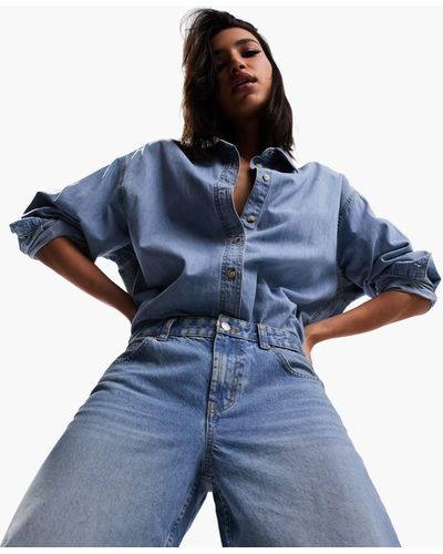 ASOS – minimalistisches jeanshemd - Blau