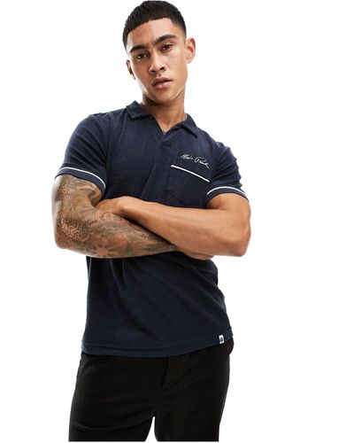 Pretty Green X elvis – poloshirt aus frottee - Blau