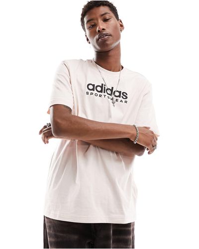 adidas Originals Adidas - sportswear - t-shirt bianco sporco con logo lineare