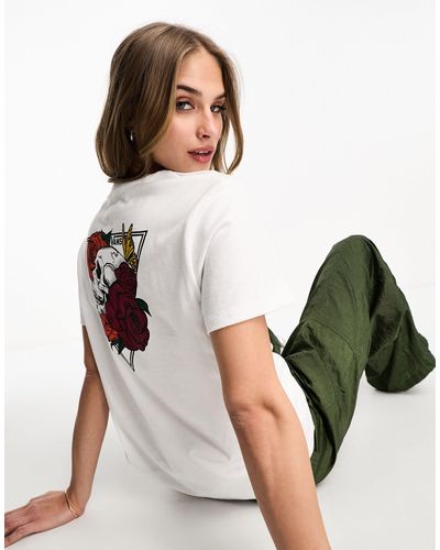 Vans Skull And Rose Back Print T-shirt - White