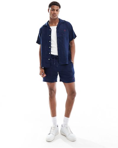 Polo Ralph Lauren Prepsters Icon Logo Linen Shorts - Blue