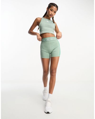 adidas Originals Adidas - training techfit - pantaloncini leggings colorblock verdi - Verde