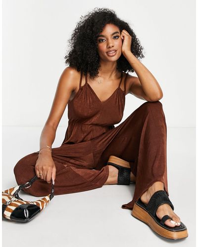 TOPSHOP – jumpsuit - Braun