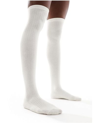Monki Knee High Socks - White