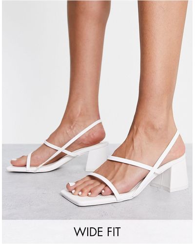 Public Desire Just Realise Strappy Mid Heel Sandals - White