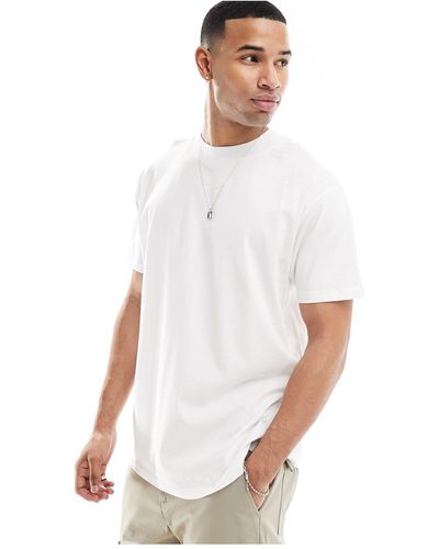Brave Soul T-shirt oversize accollata bianca - Bianco