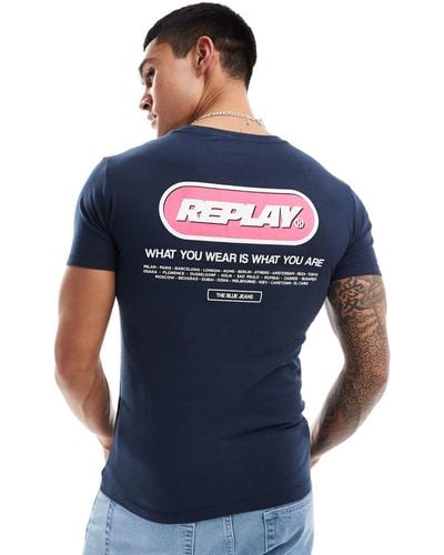 Replay T-shirt à logo t-shirt - Bleu