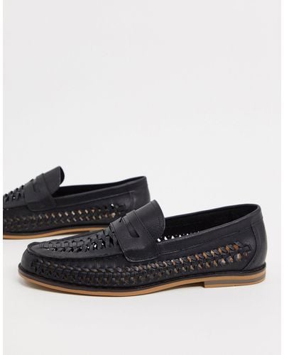 TOPMAN Woven Loafers - Black