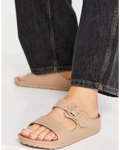 Schuh Tina - sandali stile sliders color pietra - Nero