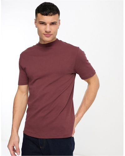 River Island Studio - t-shirt ajusté - marron clair - Rouge