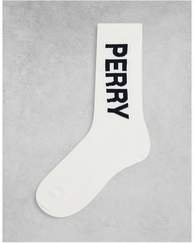 Fred Perry Geribbelde Sokken Met Logo - Wit