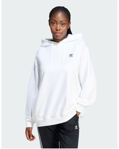 adidas Originals – trefoil – oversize-kapuzenpullover - Weiß