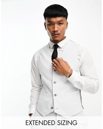ASOS Super Skinny Suit Waistcoat - White