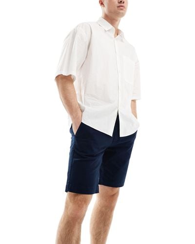 Ben Sherman – elastische, schmale chino-shorts - Blau