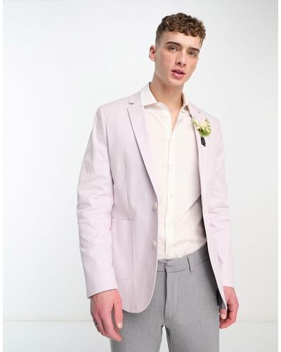 ASOS Wedding - blazer skinny - Bianco