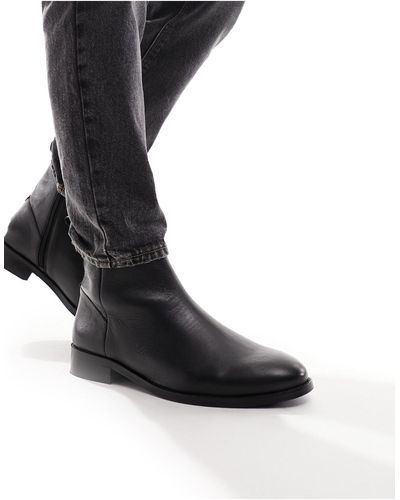 ASOS Bottines chelsea en cuir - Noir