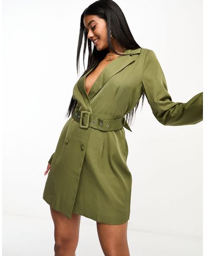 In The Style Exclusivité - robe blazer coute à ceinture - Vert