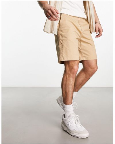 SELECTED – chino-shorts aus baumwollmix - Weiß