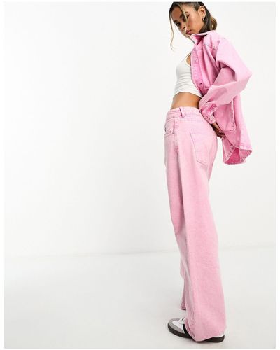 WÅVEN Jordan Low Rise Wide Leg Jeans Co-ord - Pink