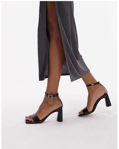 TOPSHOP Daisy Two Part Heeled Sandal - Black
