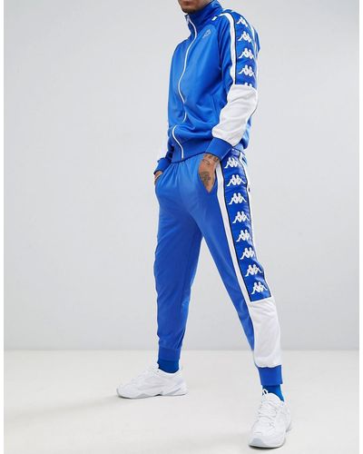 Kappa sweatpants With Large Logo Taping In Blue