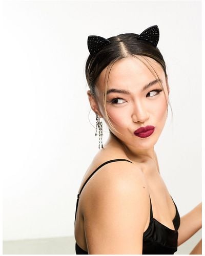 Ann Summers Halloween Diamante Cat Ears Headband - Black