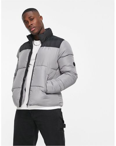 French Connection Lined Funnel Neck Mac Jacket in Black for Men