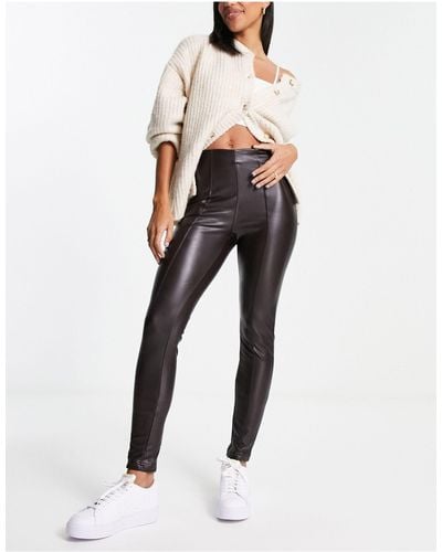 New Look Faux Leather Trouser leggings - White