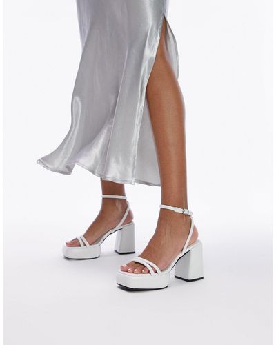 TOPSHOP Romeo - chaussures à plateforme en deux parties - Blanc