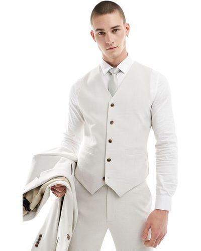 ASOS Slim Suit Waistcoat - White