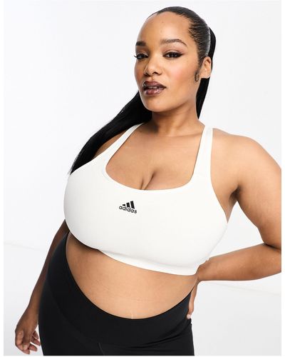 adidas Women s Sports Bra - Black / White - Size Large