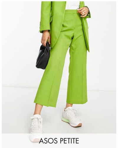 ASOS Asos Design Petite Straight Ankle Suit Trouser - Green