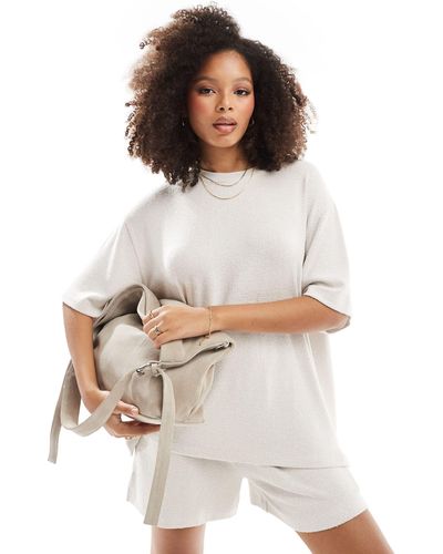 ASOS Textured Knit Oversized T-shirt - White